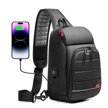 EURCOOL Men’s Multifunction Chest Bag with USB Charging-min